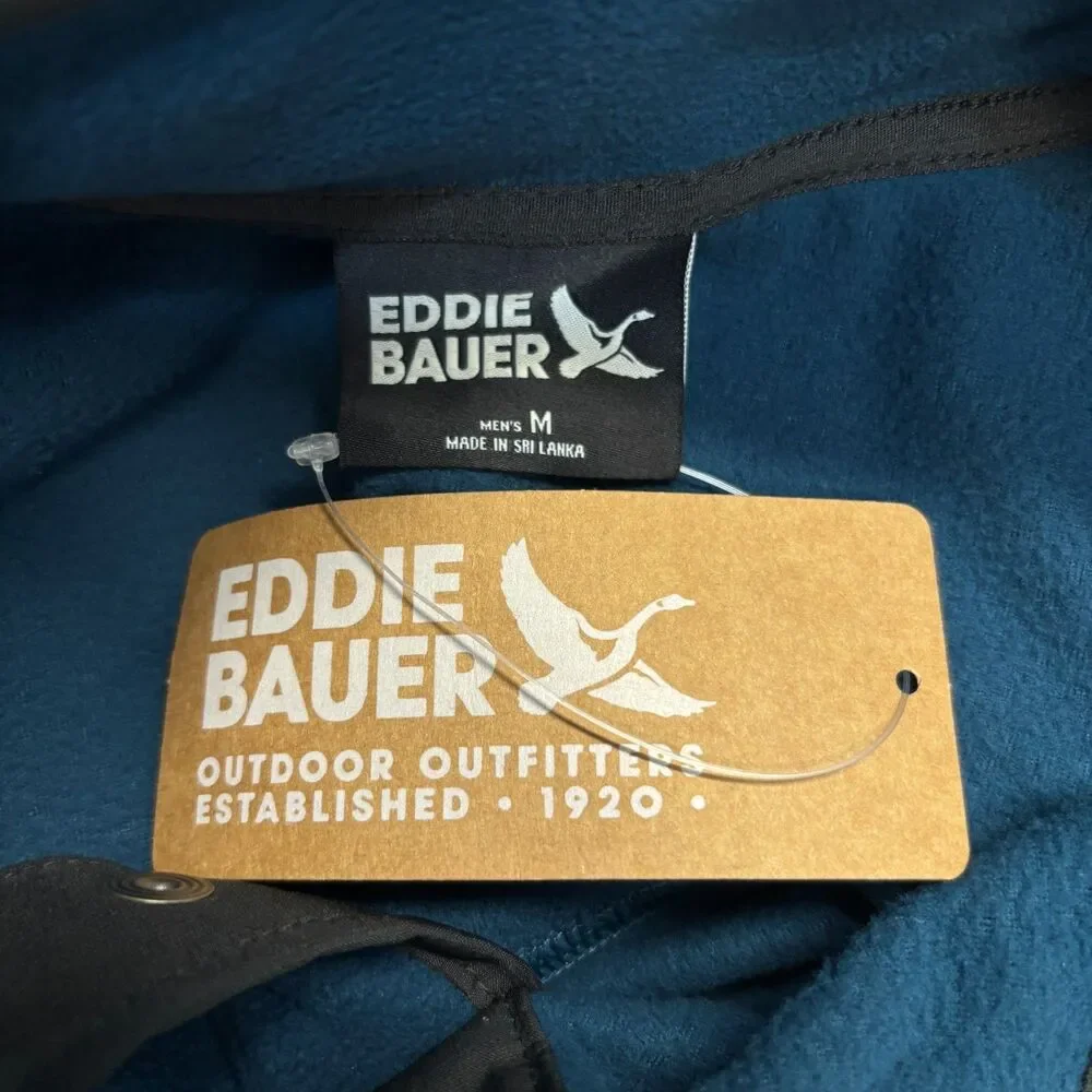 NWT Eddie Bauer Men Chutes Snap Mock Fleece Pullover Size Medium FA25 C132 -19